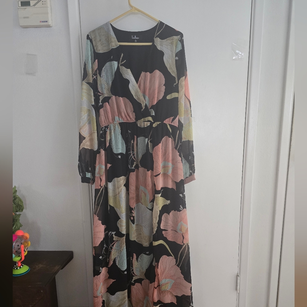 Lulu's Floral Long Sleeve Maxi Dress